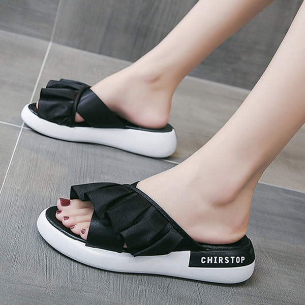 Papuci casual dama cu bretele textile si bucle