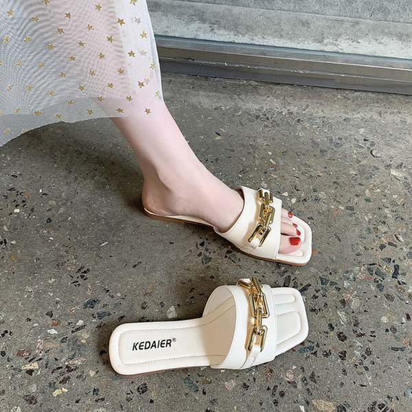 Papuci casual dama din imitatie de piele cu decor metalic