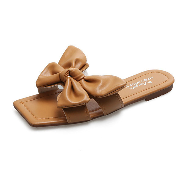 Papuci casual din piele, cu talpă plată și panglică din piele ecologică