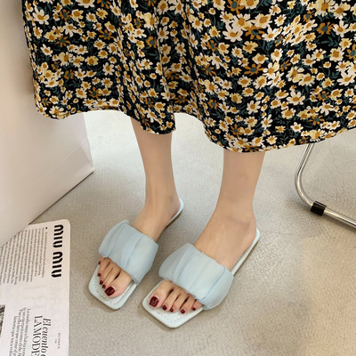 Papuci patrati de dama cu talpa plate