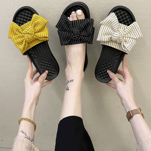 Papuci casual dama cu panglica - in trei culori