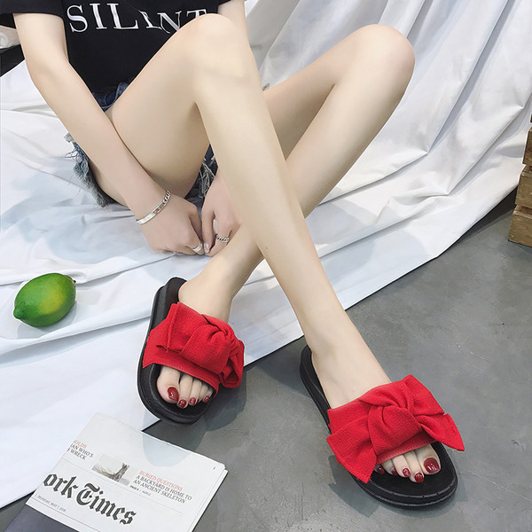 Papuci casual dama cu panglica si talpa plata in mai multe culori