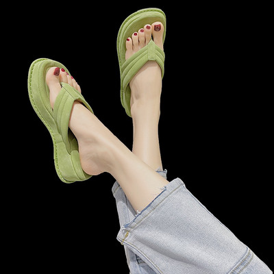 Γυναικείες παντόφλες eco σουέτ με σόλα 5 cm