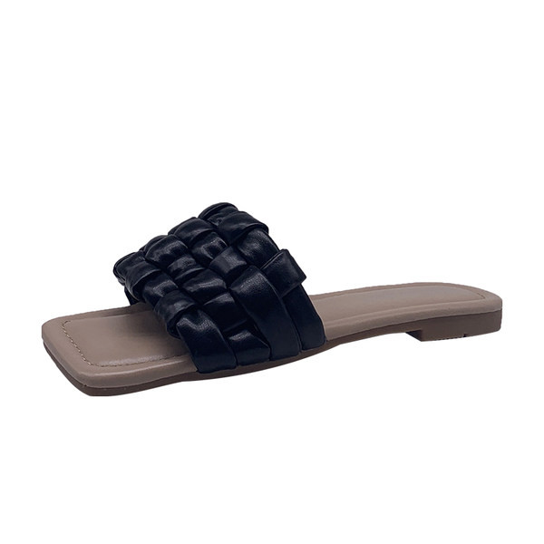 Papuci de dama moderni din piele cu talpa plate