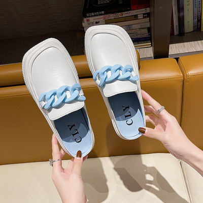 Papuci de dama cu catarama colorata in trei culori