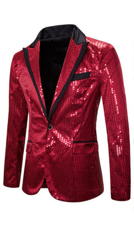 Aktuelan muški sako sa šljokicama i kopčanim modelom