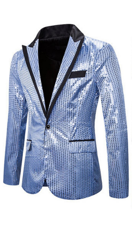 Aktuelan muški sako sa šljokicama i kopčanim modelom