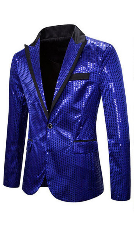 Aktuelan muški sako sa šljokicama i kopčanim modelom