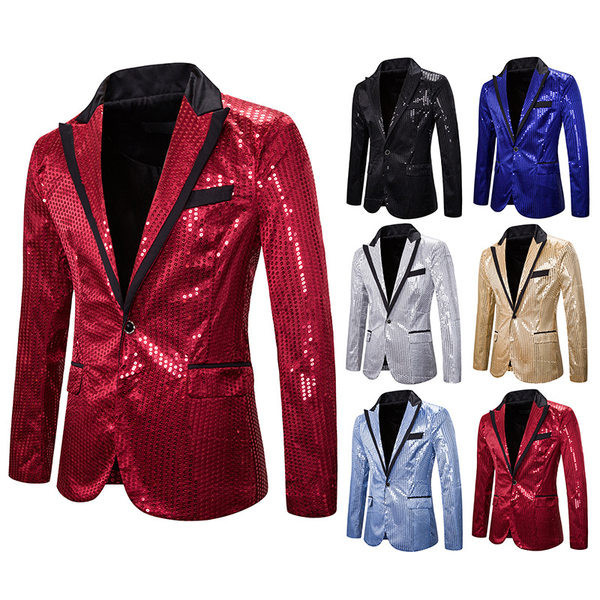 Aktuelan muški sako sa šljokicama i kopčanim modelom