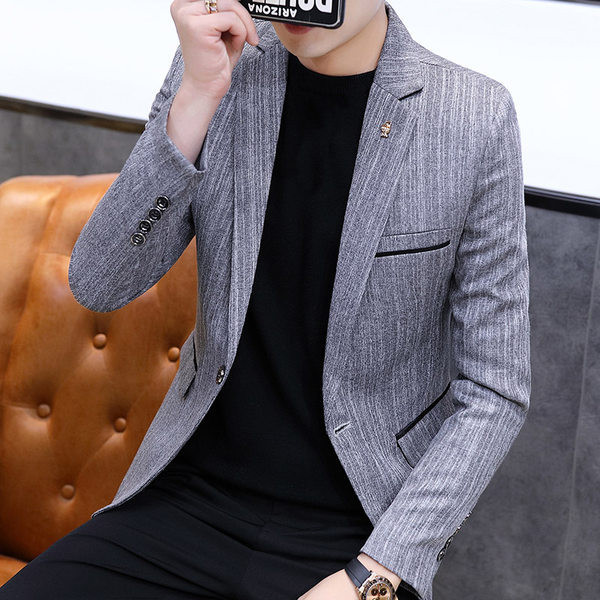 Jachetă topică pentru bărbați, model uni, cu nasturi