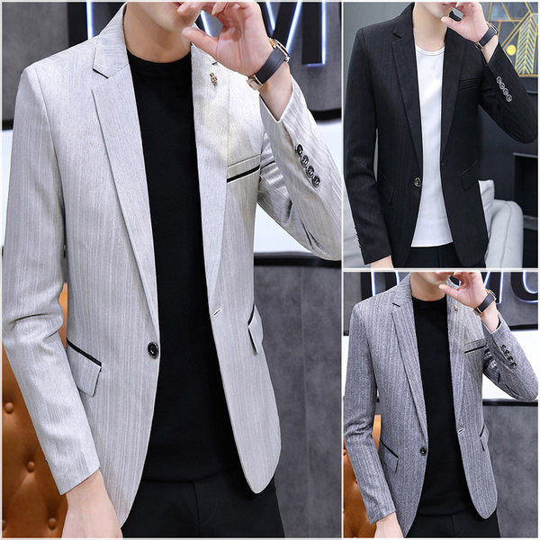 Jachetă topică pentru bărbați, model uni, cu nasturi