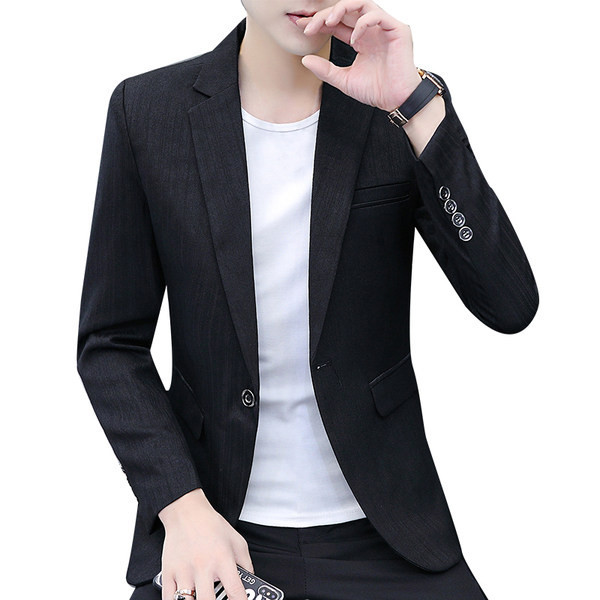 Jachetă topică pentru bărbați, model uni, cu nasturi