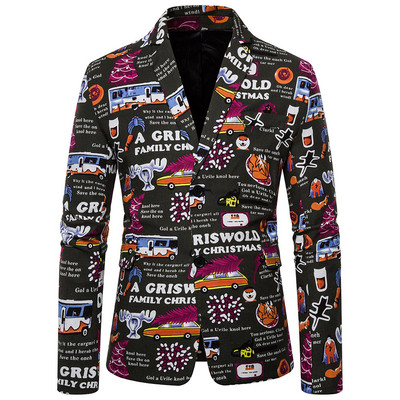 Ανδρικό μοντέρνο μπουφάν προσαρμοσμένο μοντέλου με τύπωμα