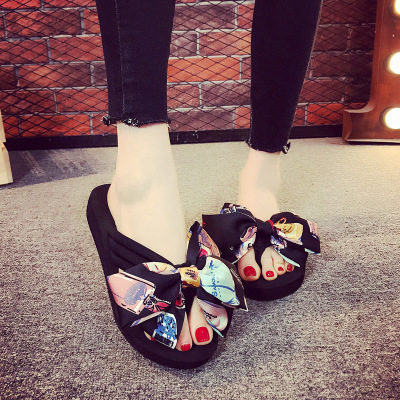 Papuci de dama cu talpa plata si panglica colorata