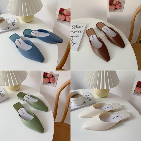 Papuci eleganti de dama din piele ecologica - model curat