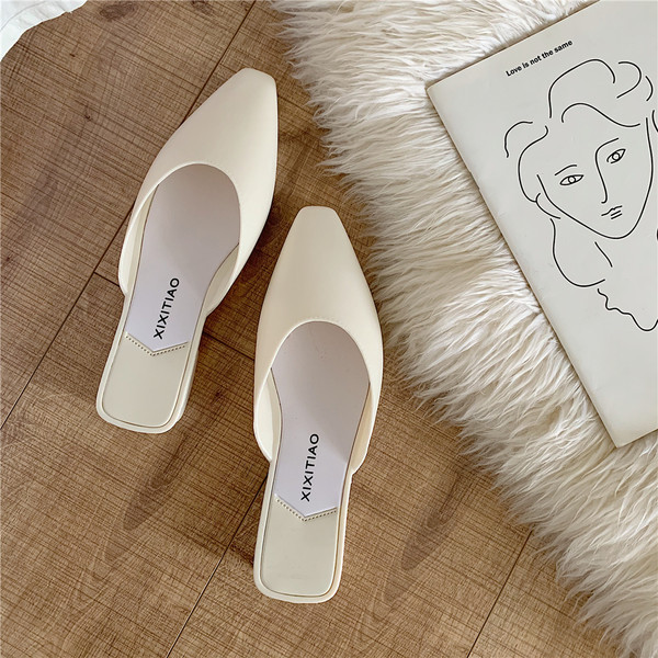 Papuci eleganti de dama din piele ecologica - model curat