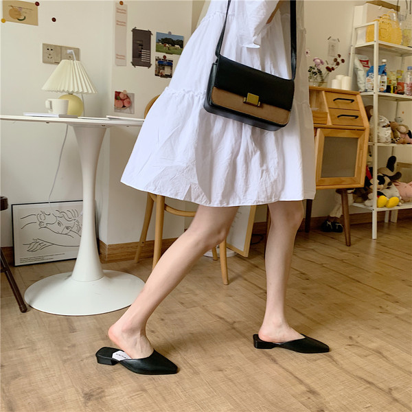 Papuci eleganti de dama din piele ecologica - model curat