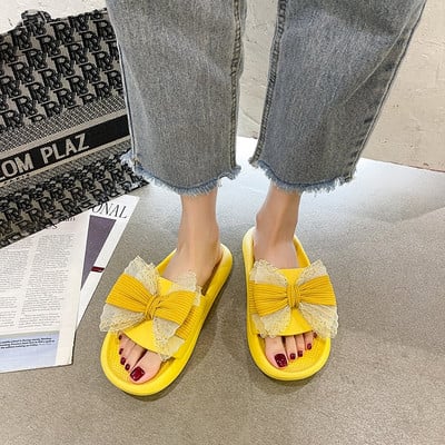 Γυναικείες casual παντόφλες με κορδέλες σε τρία χρώματα