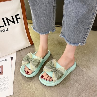 Γυναικείες casual παντόφλες με κορδέλες σε τρία χρώματα