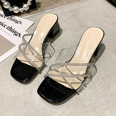 Papuci eleganti cu bretele incrucisate din silicon cu pietre