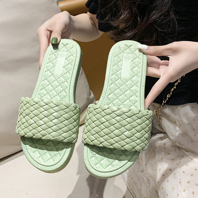 Papuci casual dama cu talpa plata - din piele ecologica