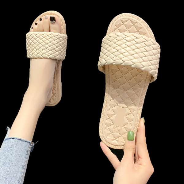 Papuci casual dama cu talpa plata - din piele ecologica