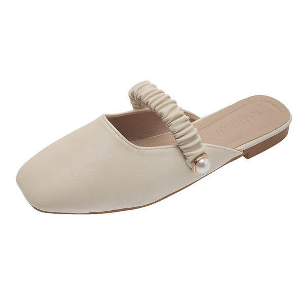 Jauna modeļa slēgtas čības ar ievilktu daļu un pērli