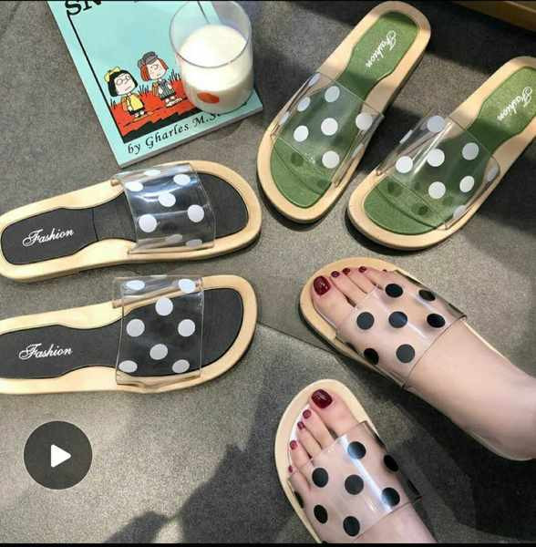 Sieviešu neslīdošas čības ar caurspīdīgu daļu