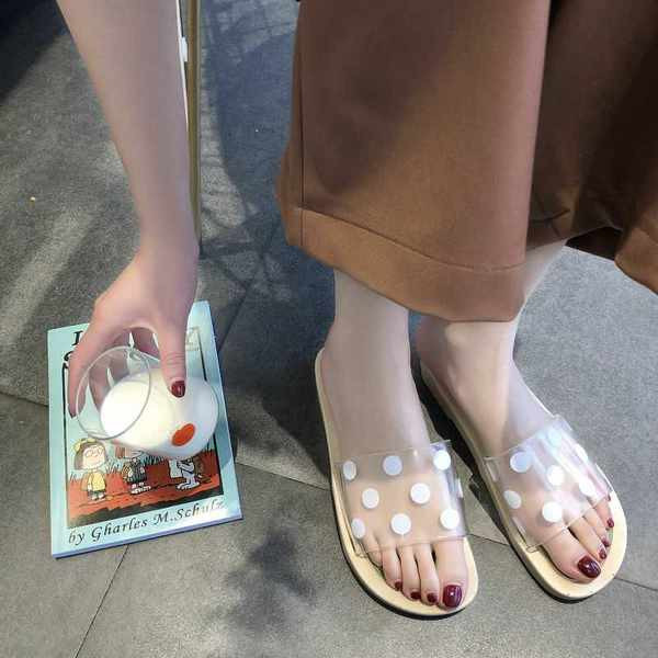 Sieviešu neslīdošas čības ar caurspīdīgu daļu