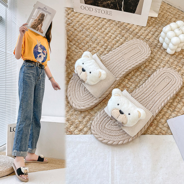 Model nou de papuci dama cu urs 3D