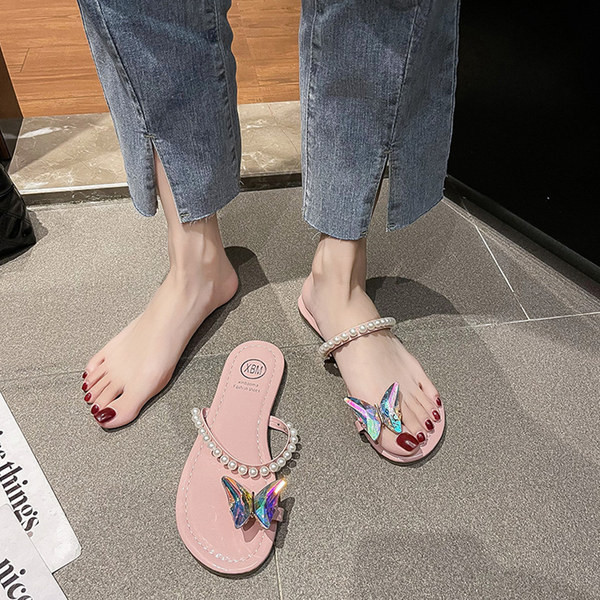 Papuci moderni de dama cu element fluture 3D