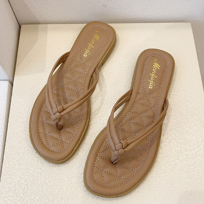 Casual έκοδερμάτινες παντόφλες με επίπεδη σόλα και λεπτά λουράκια