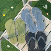 Model simplu de șlapi de damă în negru, albastru și verde