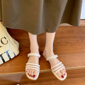 Ikdienas sieviešu čības ar eko ādas lencēm baltā un zaļā krāsā