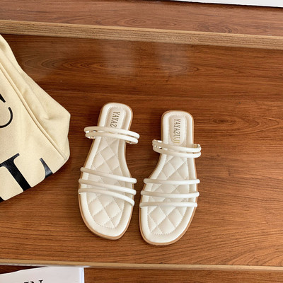 Ikdienas sieviešu čības ar eko ādas lencēm baltā un zaļā krāsā