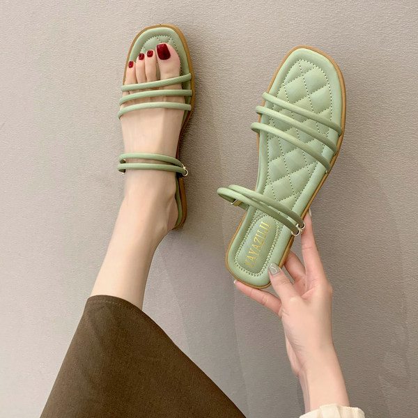 Ikdienas sieviešu čības ar eko ādas lencēm baltā un zaļā krāsā