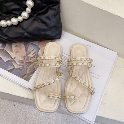 Jauns sieviešu čību modelis no eko ādas ar metāla ķēdīti