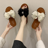 Model nou de papuci de dama cu panglica, pietre si tul