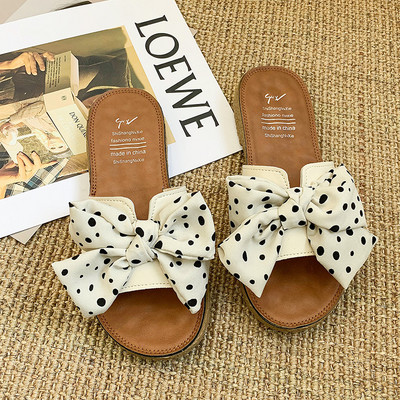 Papuci casual din piele ecologica cu panglica textila