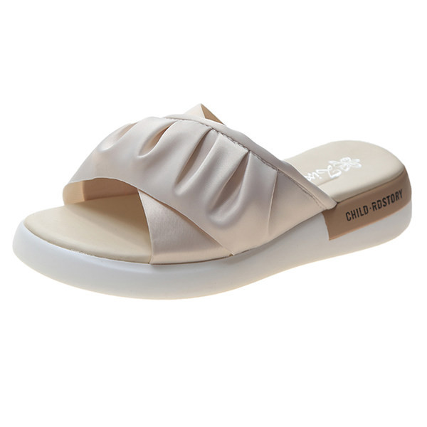 Papuci casual dama cu bretele si bucle din material textil