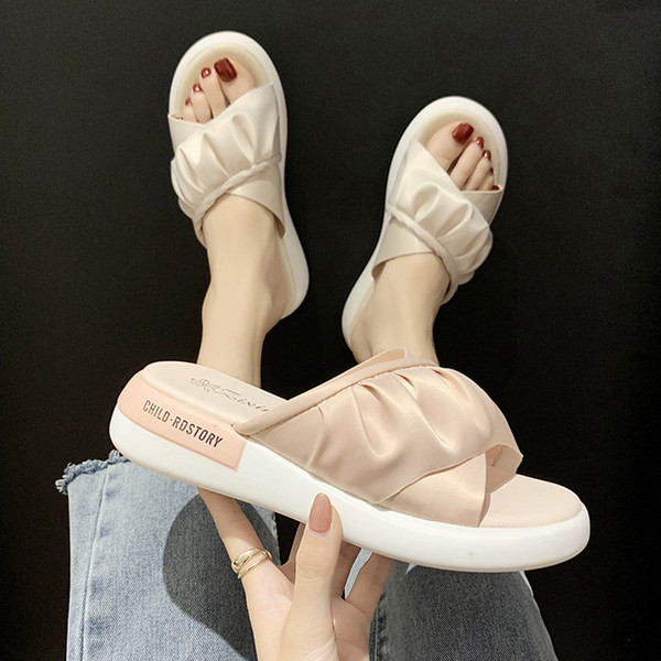 Papuci casual dama cu bretele si bucle din material textil