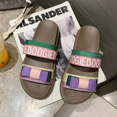 Papuci casual cu panglici textile