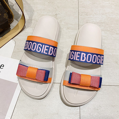 Papuci casual cu panglici textile