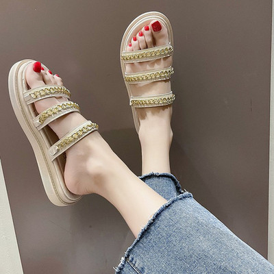 Papuci dama cu decor metalic in patru culori