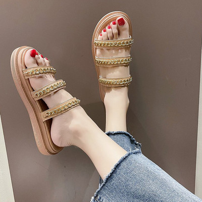 Papuci dama cu decor metalic in patru culori