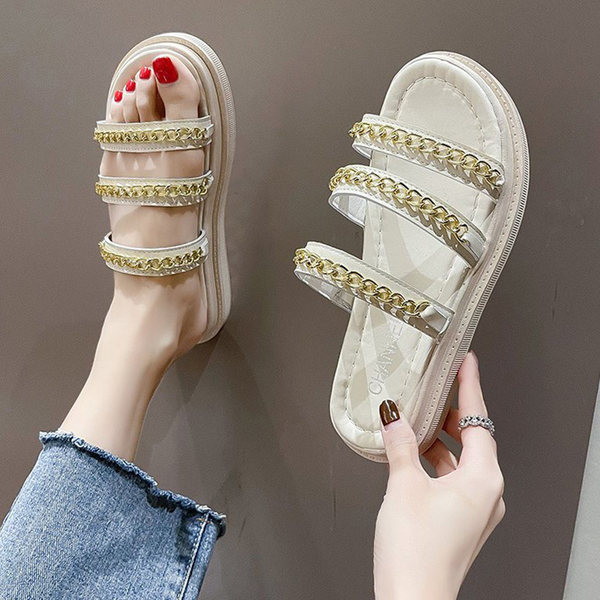 Papuci dama cu decor metalic in patru culori