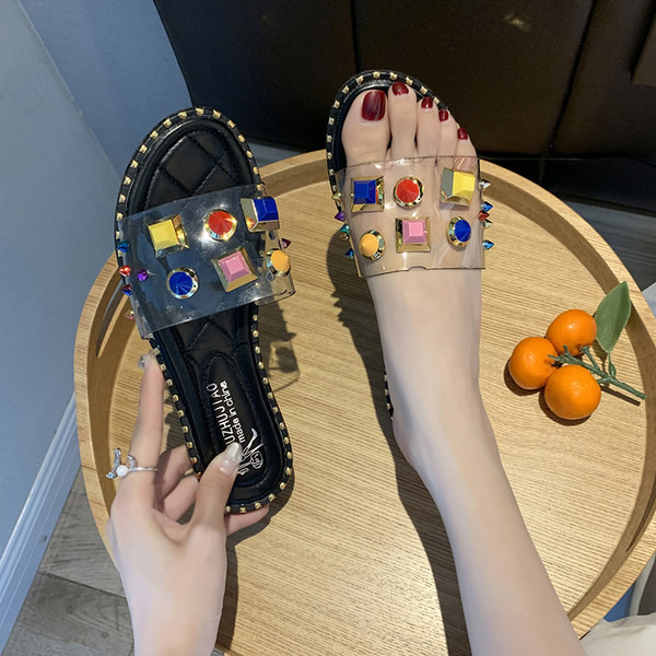 Papuci moderni de dama cu curea din silicon