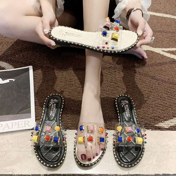 Papuci moderni de dama cu curea din silicon