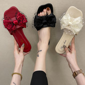 Papuci de dama actuali cu panglica si tul