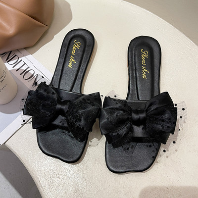 Papuci de dama actuali cu panglica si tul